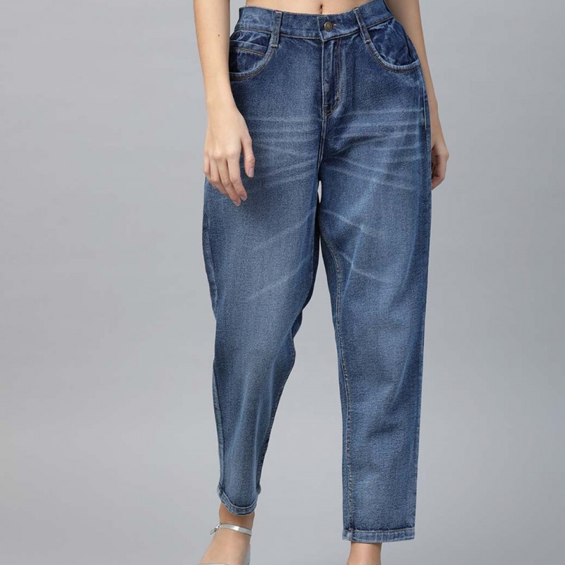 Women Blue Pure Cotton Relaxed Fit High-Rise Clean Look Cropped Jeans