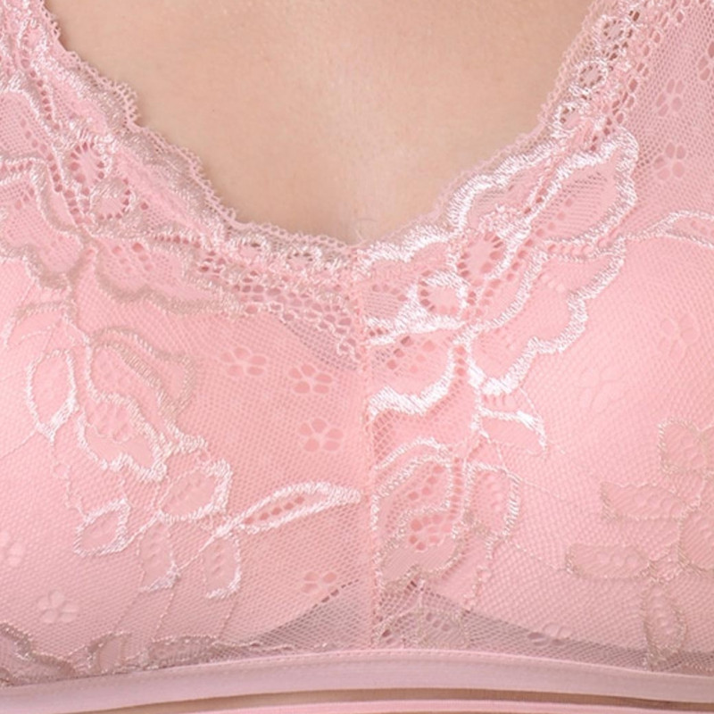 Pink Styled Back Lace Bralette