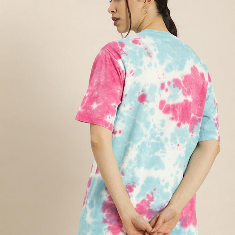 Women Multicoloured Tie and Dye Dyed Loose T-shirt